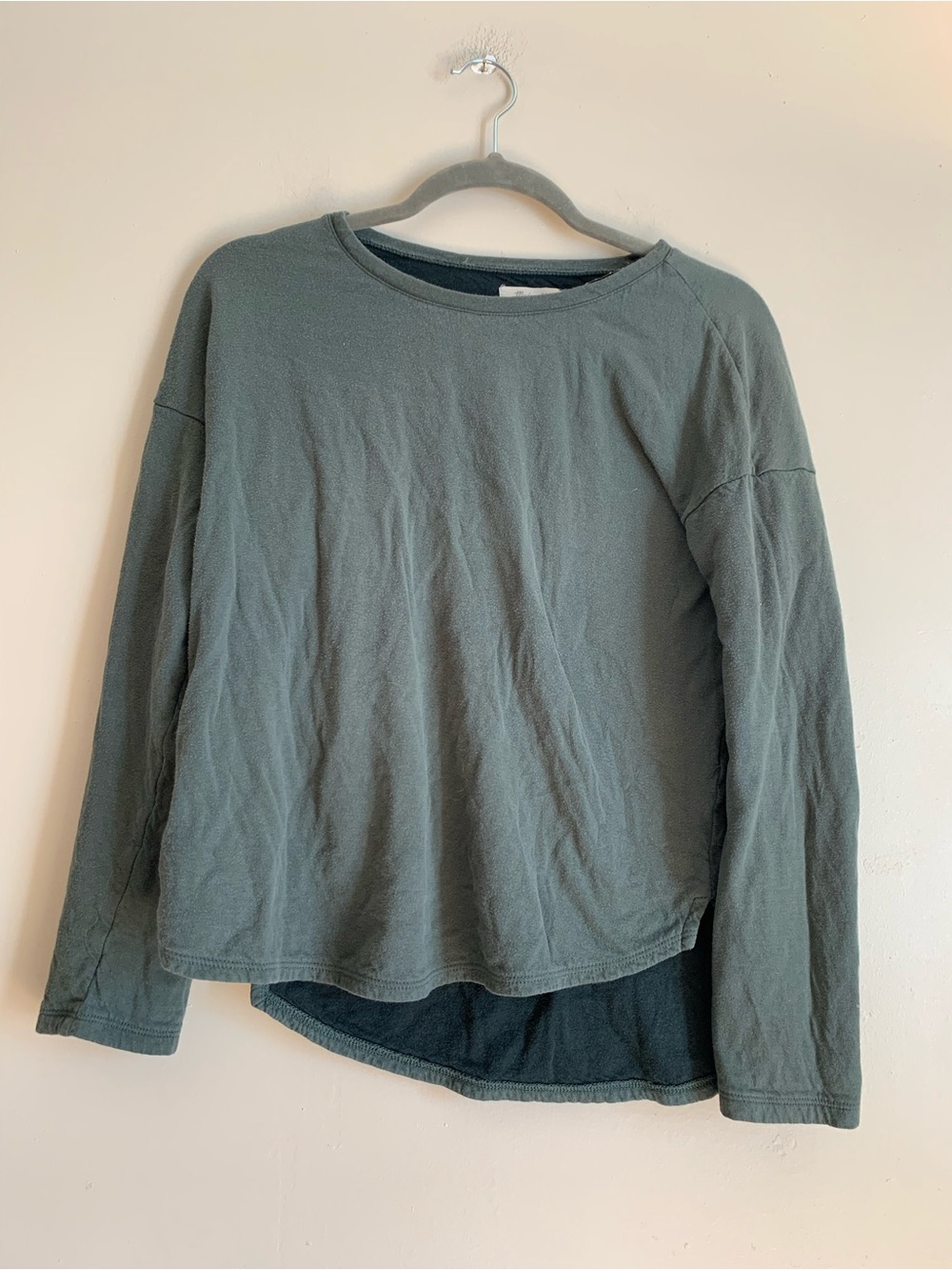 Madewell Olive Green Long-Sleeve Pullover Long Sleeve Top Casual Fall Everyday